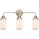 Nouveau 2 Dover 3 Light 23 inch Polished Nickel Bath Vanity Light Wall Light in Matte White Glass