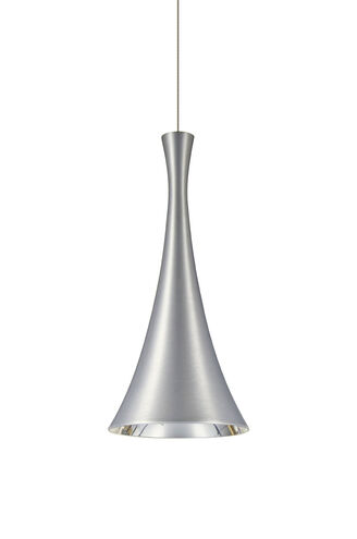 Rondo LED Satin Nickel Pendant Ceiling Light in Silver Foil Satin Nickel