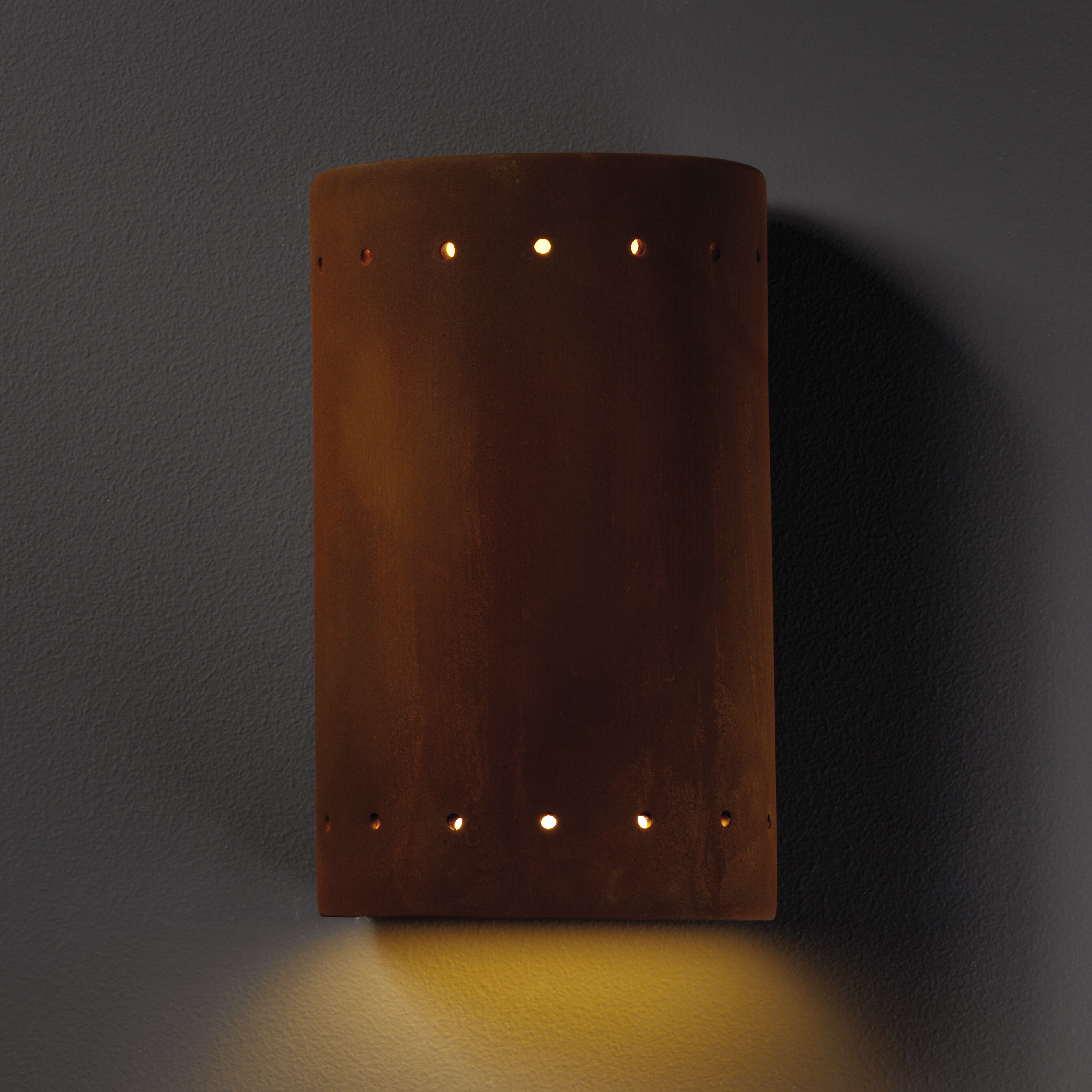 Ambiance Cylinder LED 5.75 inch Real Rust ADA Wall Sconce Wall Light, Small