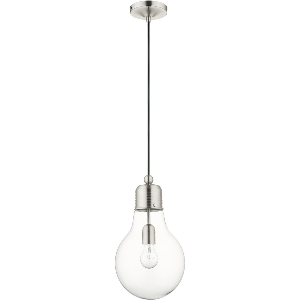 Pendants 1 Light 8 inch Brushed Nickel Pendant Ceiling Light