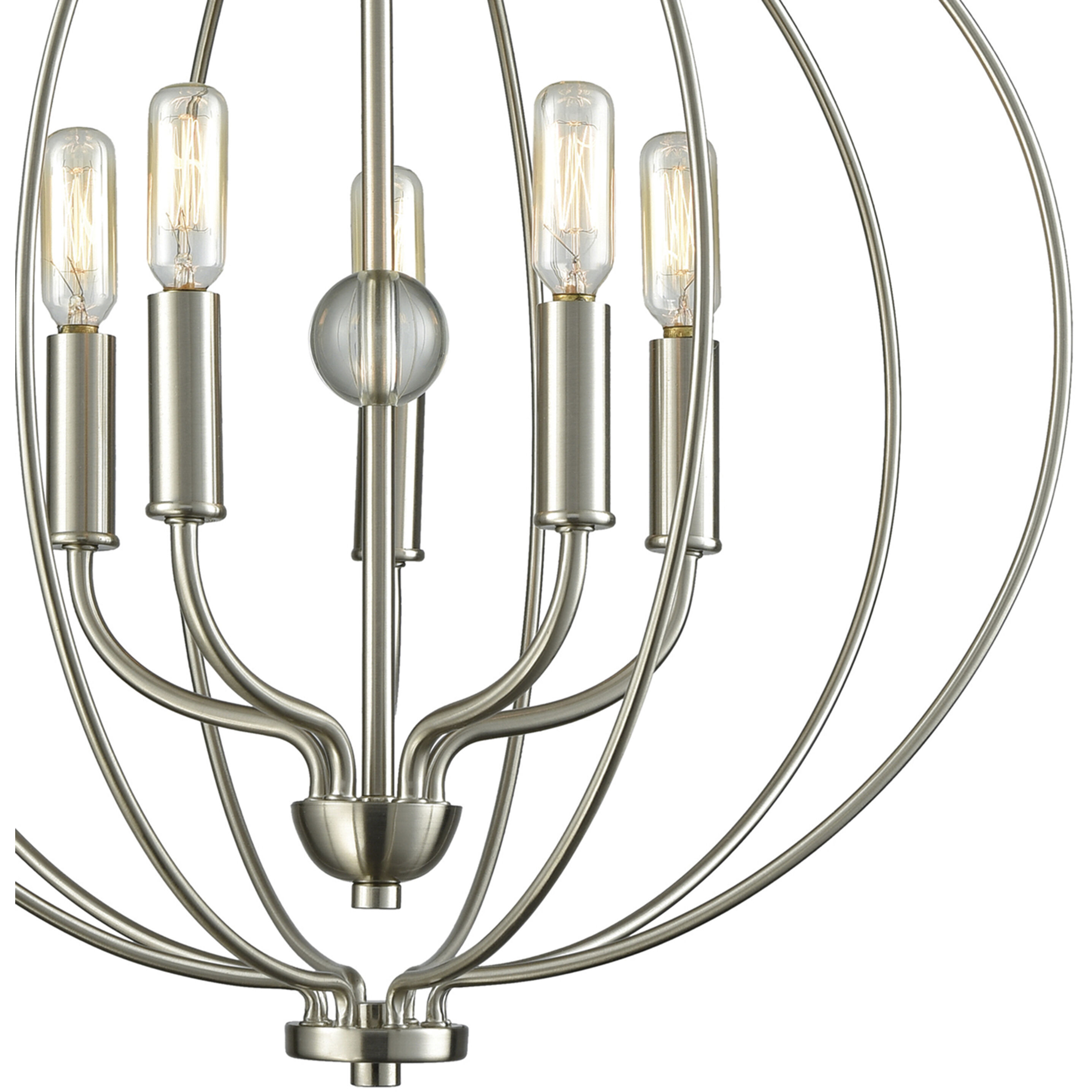 Williamsport 5 Light 19 inch Brushed Nickel Chandelier Ceiling Light