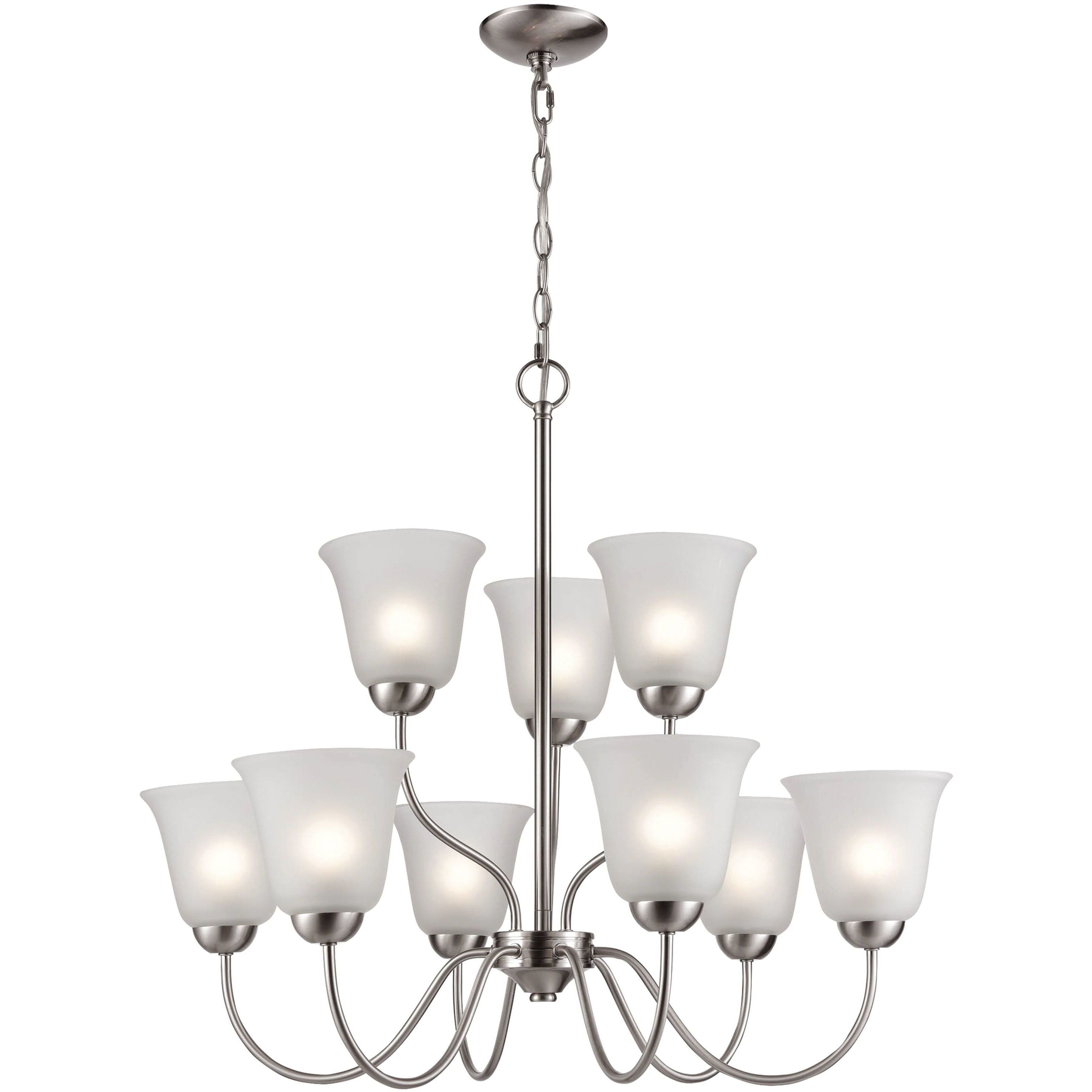 Conway 9 Light 26 inch Brushed Nickel Chandelier Ceiling Light