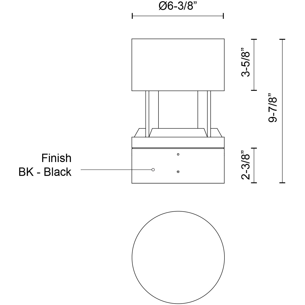 Novato 120 24 watt Black Exterior Bollard