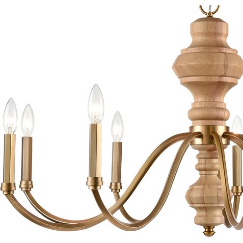 French Country 9 Light 36 inch Natural Brass Chandelier Ceiling Light, Converts to Semi Flush