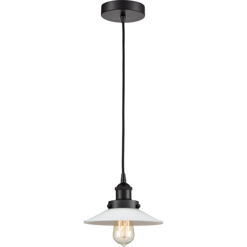 Edison Halophane LED 9 inch Matte Black Mini Pendant Ceiling Light