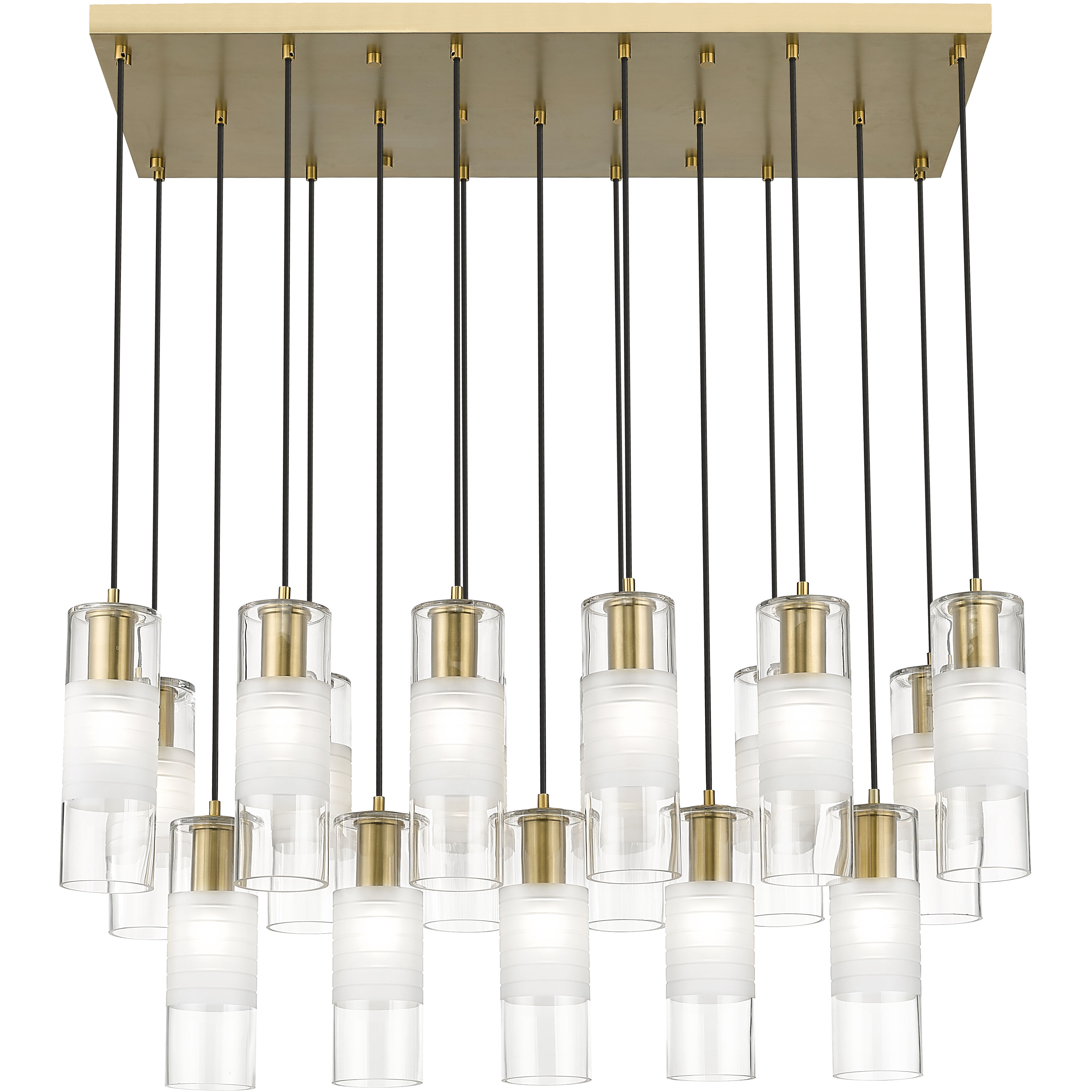 Alton 17 Light 42 inch Modern Gold Linear Chandelier Ceiling Light