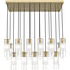 Alton 17 Light 42 inch Modern Gold Linear Chandelier Ceiling Light