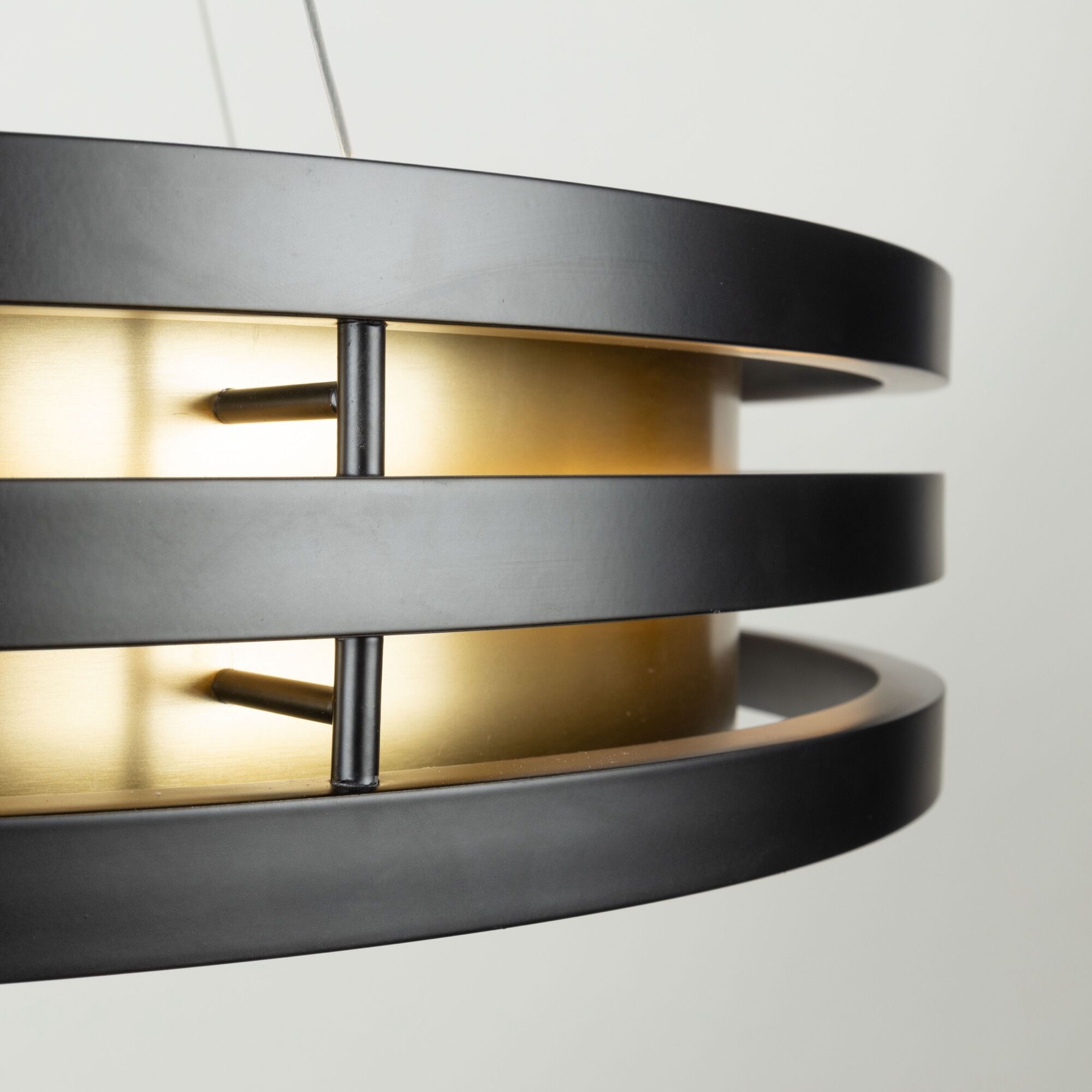 Toledo LED 25.5 inch Black and Brushed Brass Chandelier Ceiling Light