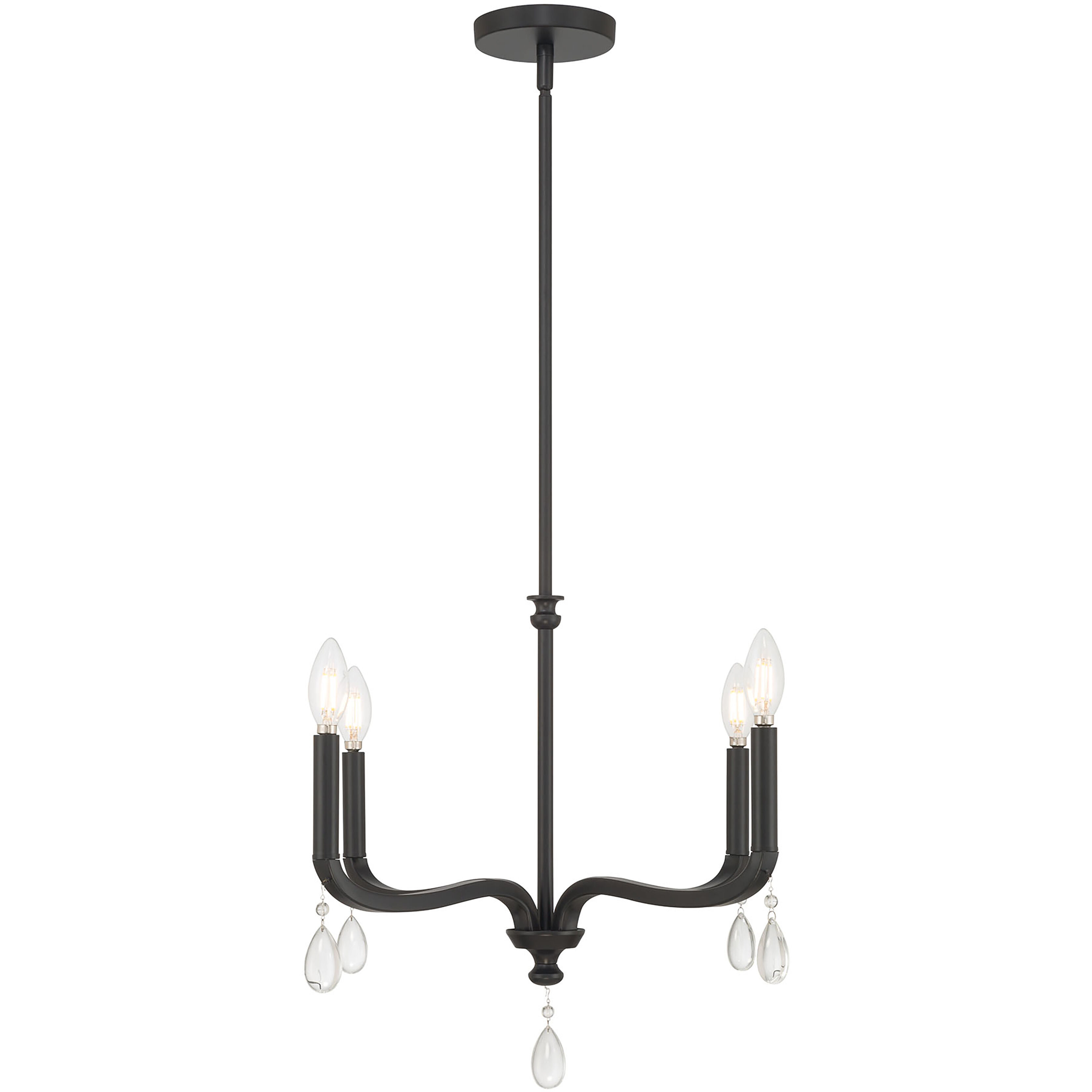 Viremont 4 Light 22 inch Matte Black Chandelier Ceiling Light