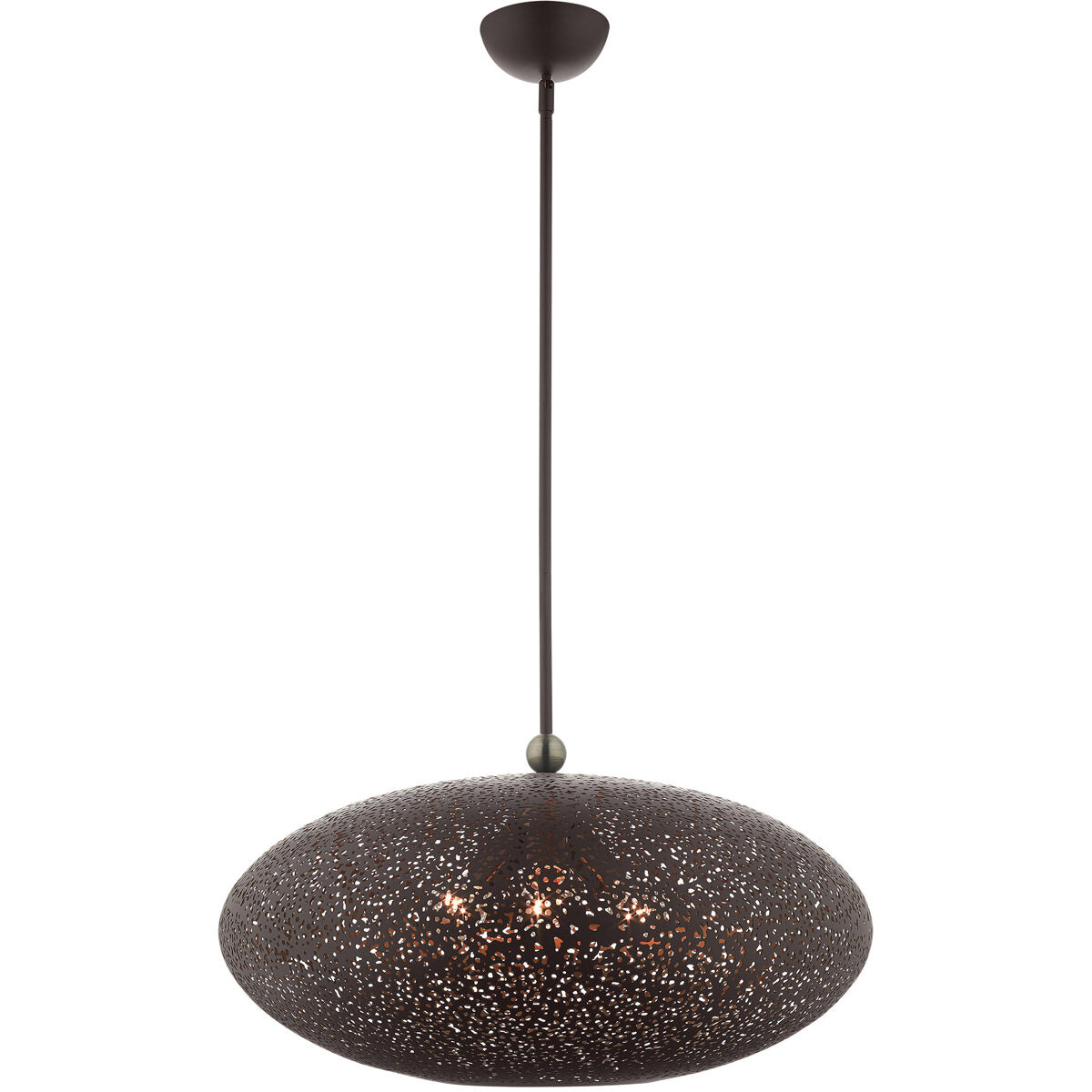 Charlton 3 Light 24 inch Bronze with Antique Brass Accents Pendant Ceiling Light