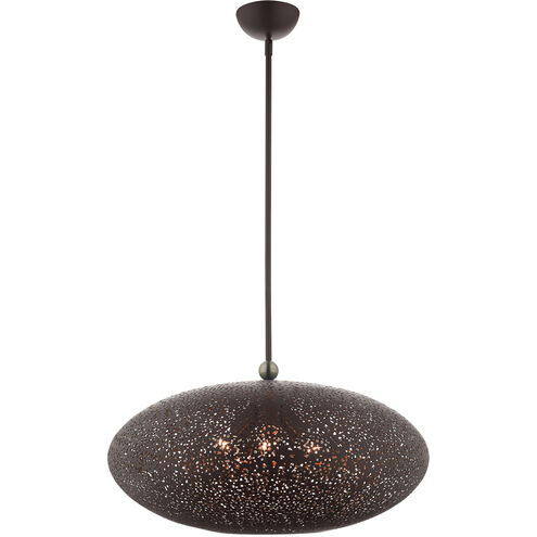Charlton 3 Light 24 inch Bronze with Antique Brass Accents Pendant Ceiling Light