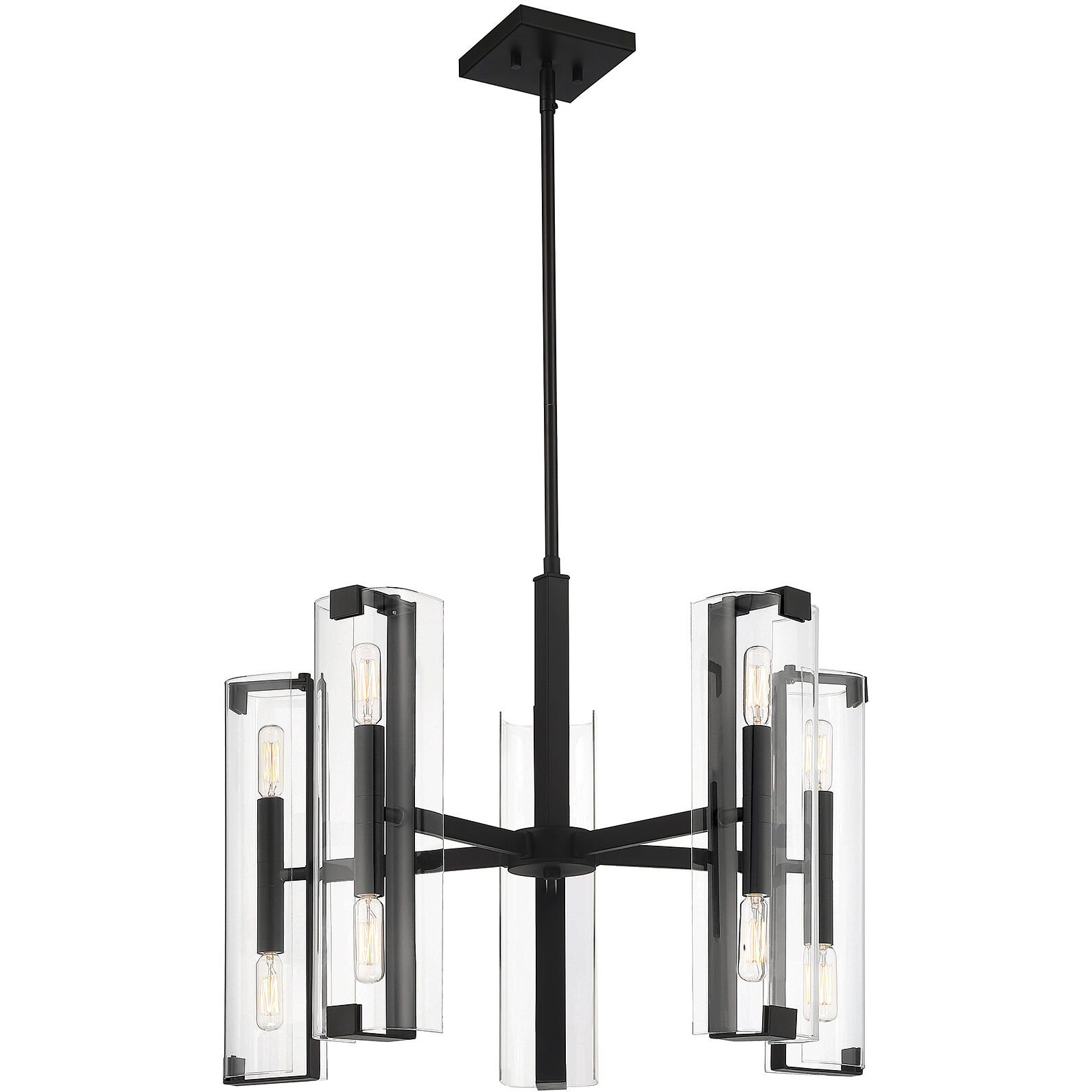 Winfield 10 Light 25 inch Matte Black Chandelier Ceiling Light, Essentials