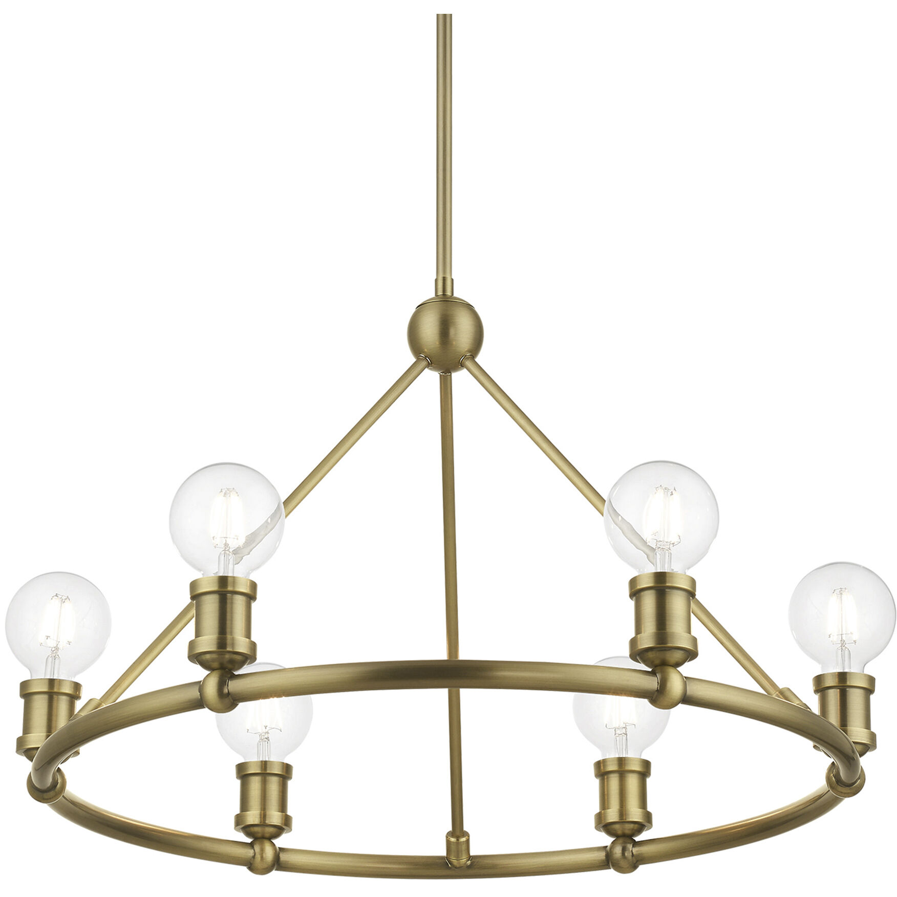 Lansdale 6 Light 25 inch Antique Brass Chandelier Ceiling Light