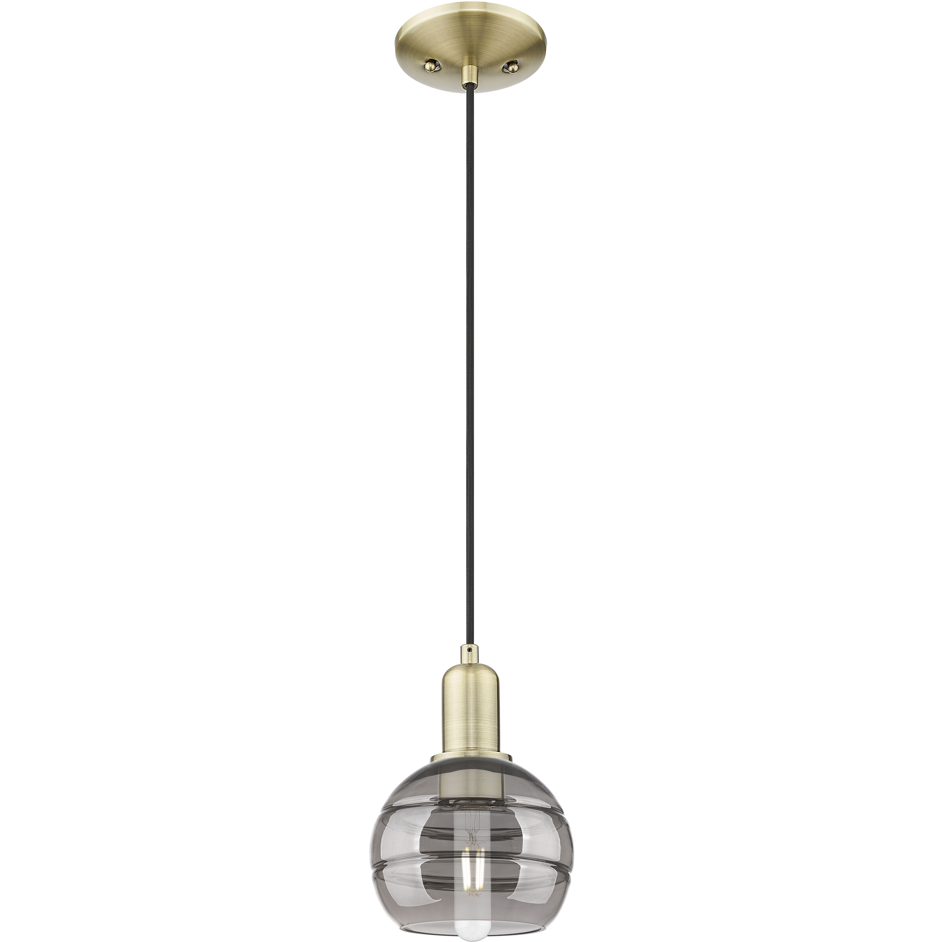 Arcadia Rochester 1 Light 5.88 inch Antique Brass Mini Pendant Ceiling Light