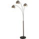Triplet 85 inch 14 watt Satin Nickel Arc Floor Lamp Portable Light