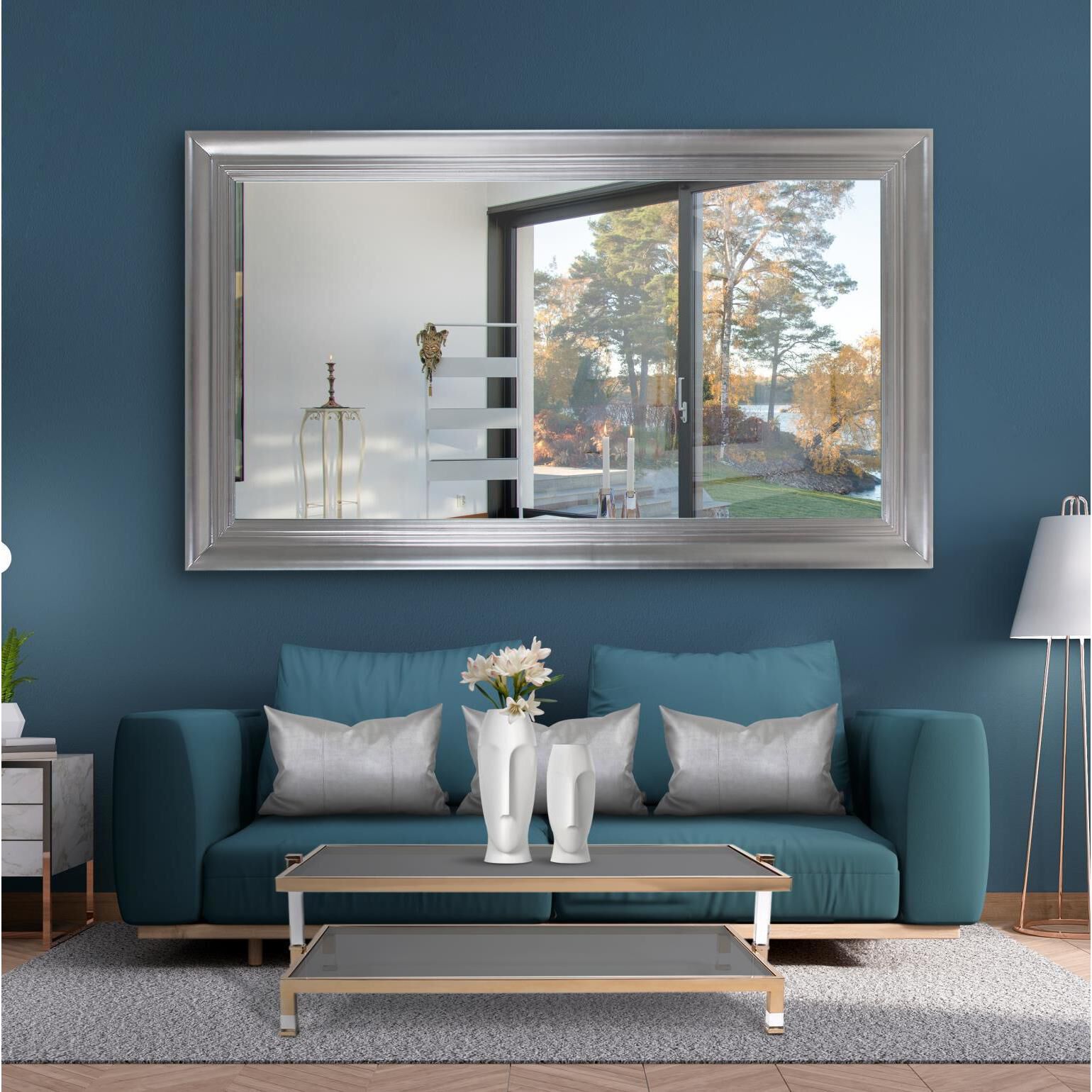 Tierney 86 X 50 inch Bright Silver Mirror