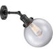 Franklin Restoration Large Beacon LED 8 inch Matte Black Sconce Wall Light in Clear Glass, Franklin Restoration