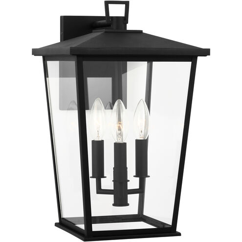 Linton 3 Light 20.25 inch Textured Black Outdoor Wall Lantern, Large