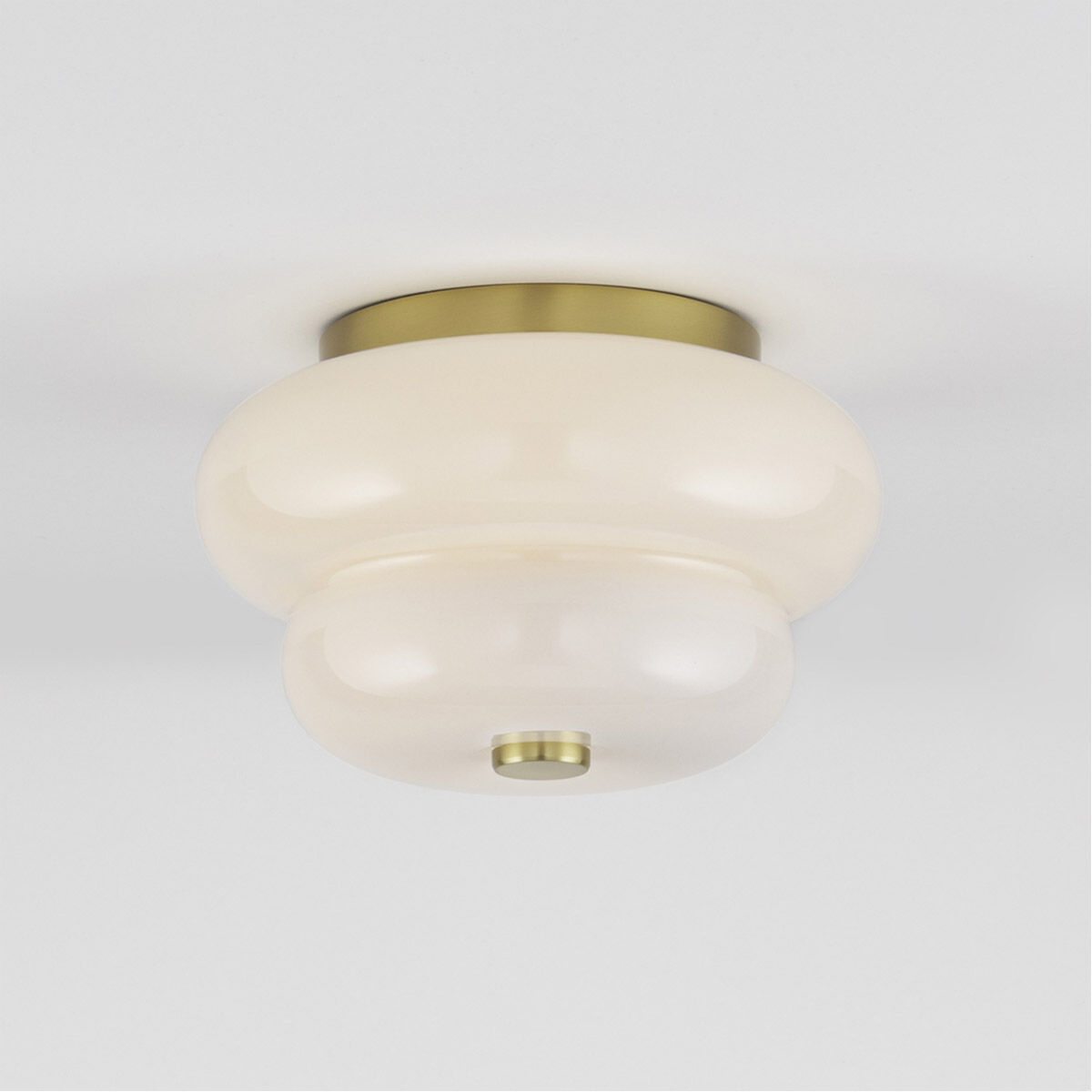 Hazel 2 Light 11 inch Aged Brass Flush Mount Ceiling Light