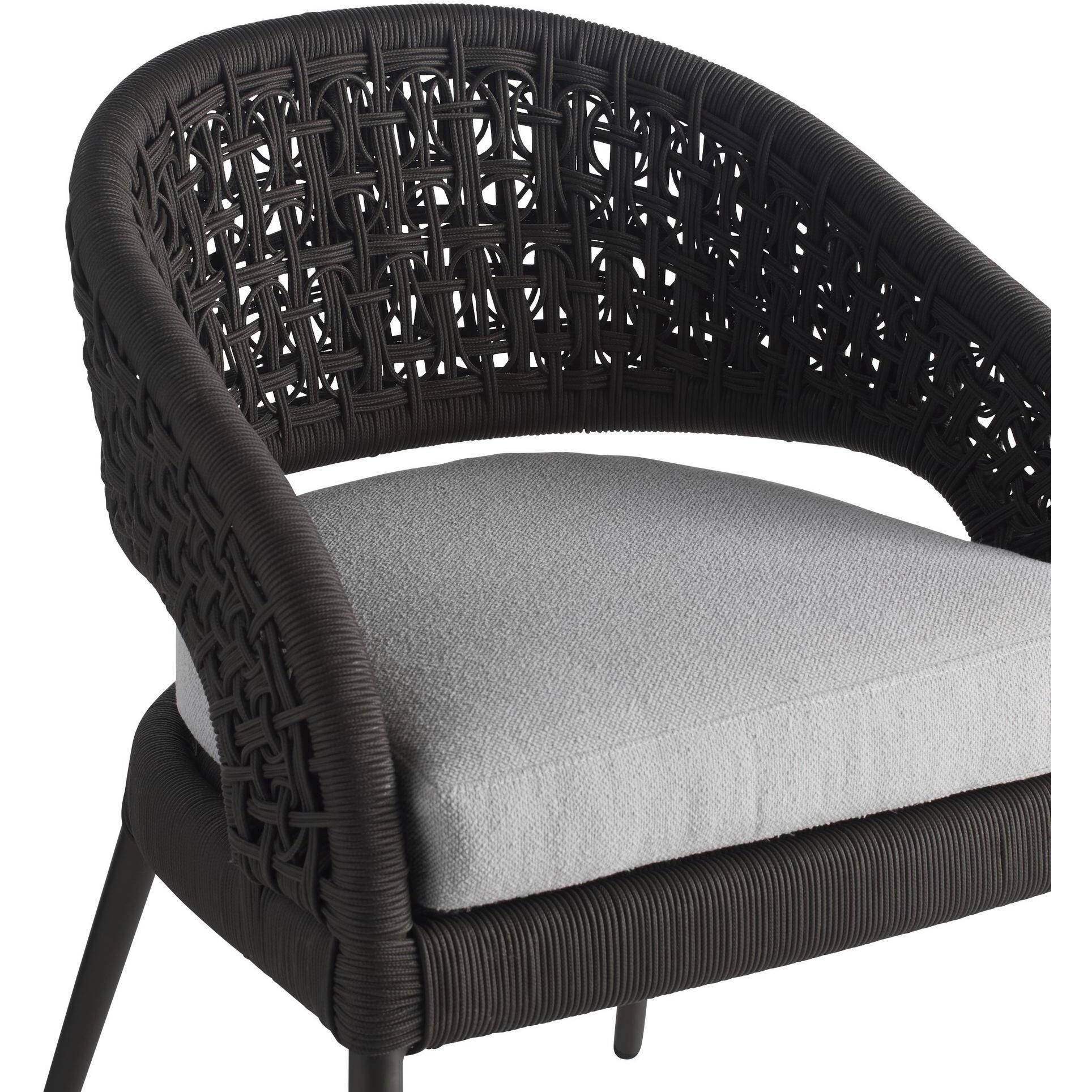 Juri Porpoise and Charcoal Brown with Dark Gray Outdoor Dining Chair