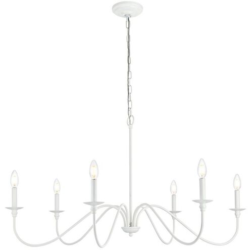 Rohan 6 Light 42 inch White Chandelier Ceiling Light