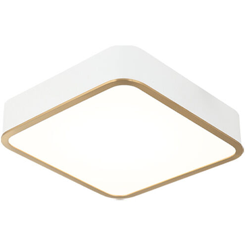 Ainslay LED 12 inch White and Aged Gold Brass Flush Mount Ceiling Light