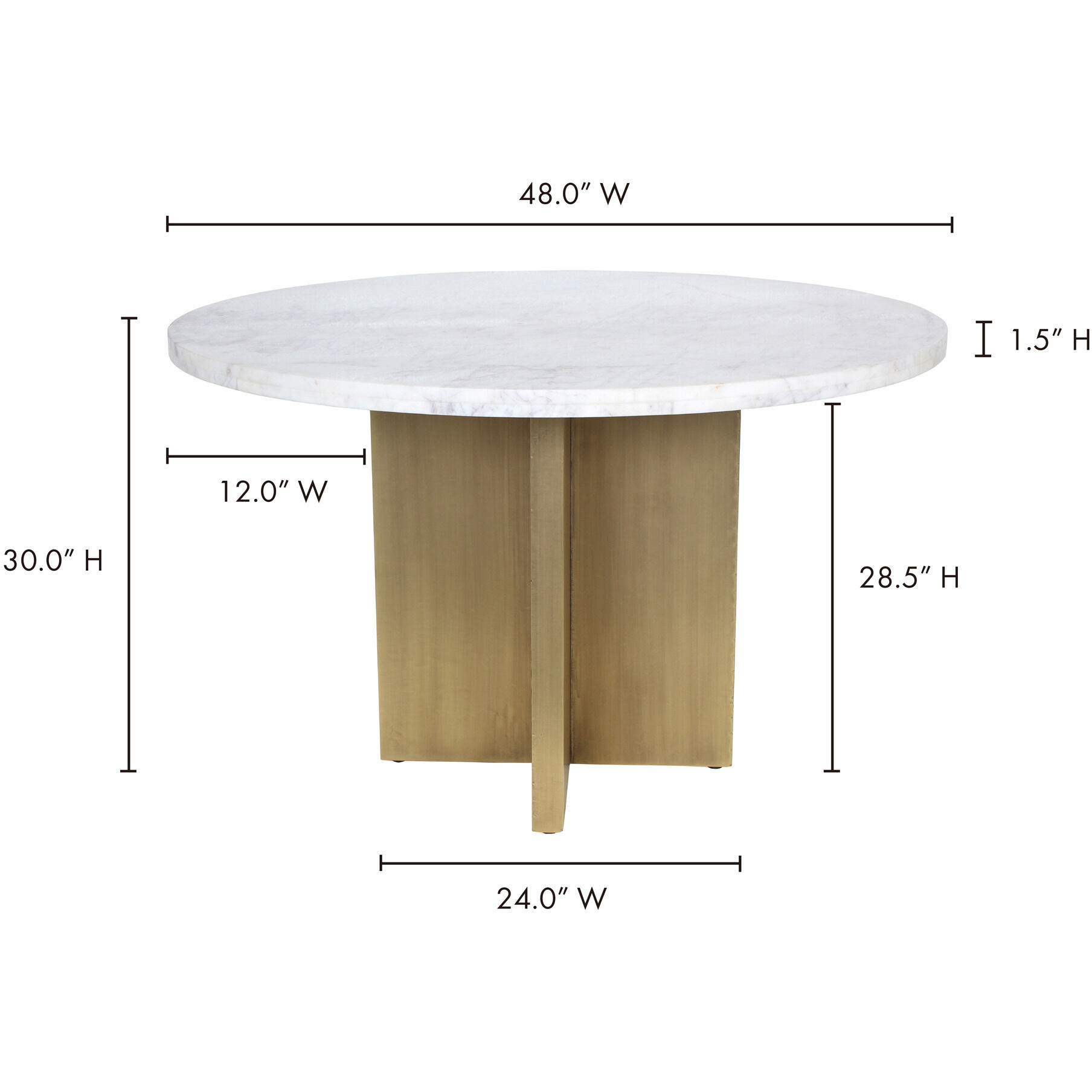 Graze 48 X 48 inch White Dining Table