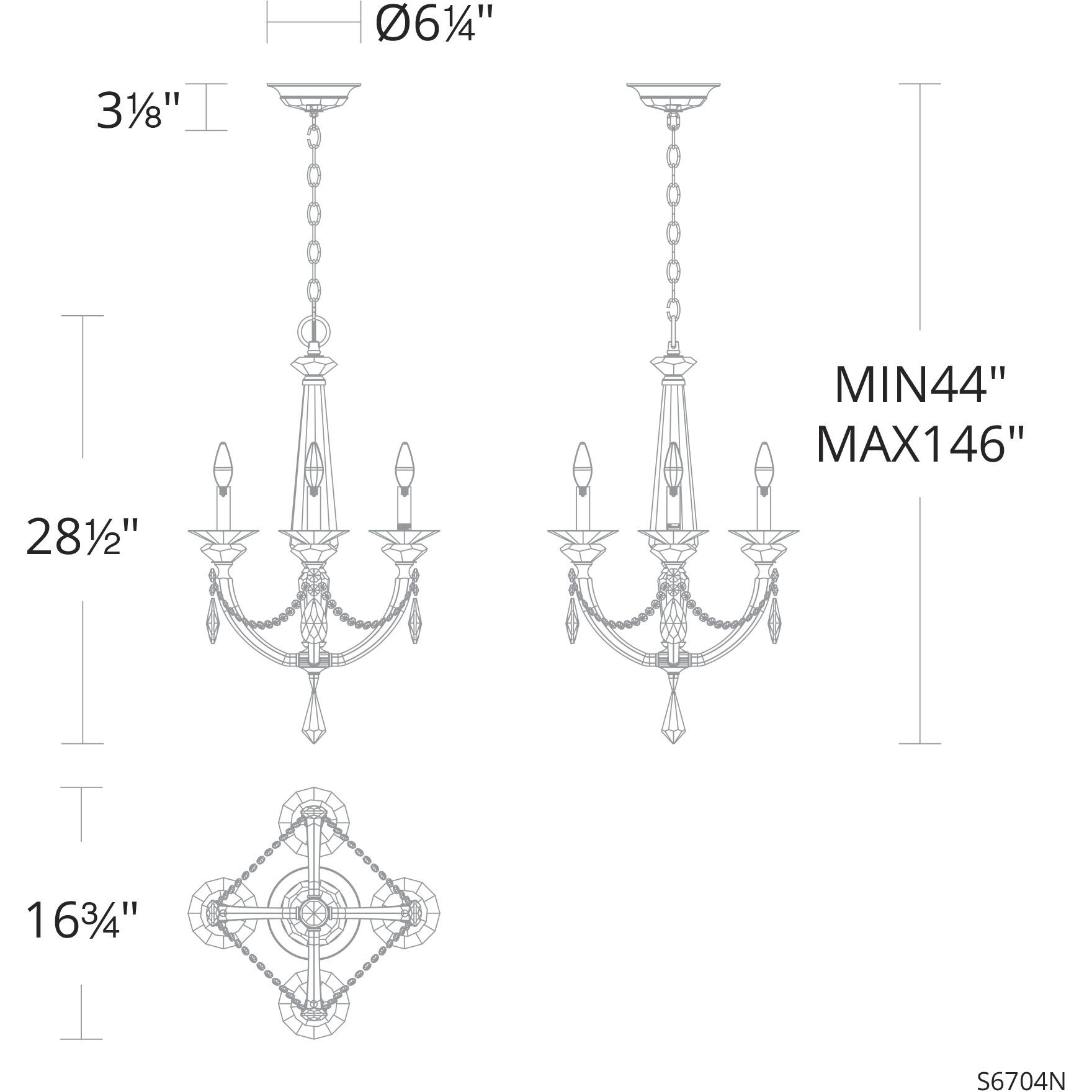 Verona 4 Light 16.8 inch Antique Silver Chandelier Ceiling Light, Schonbek Signature