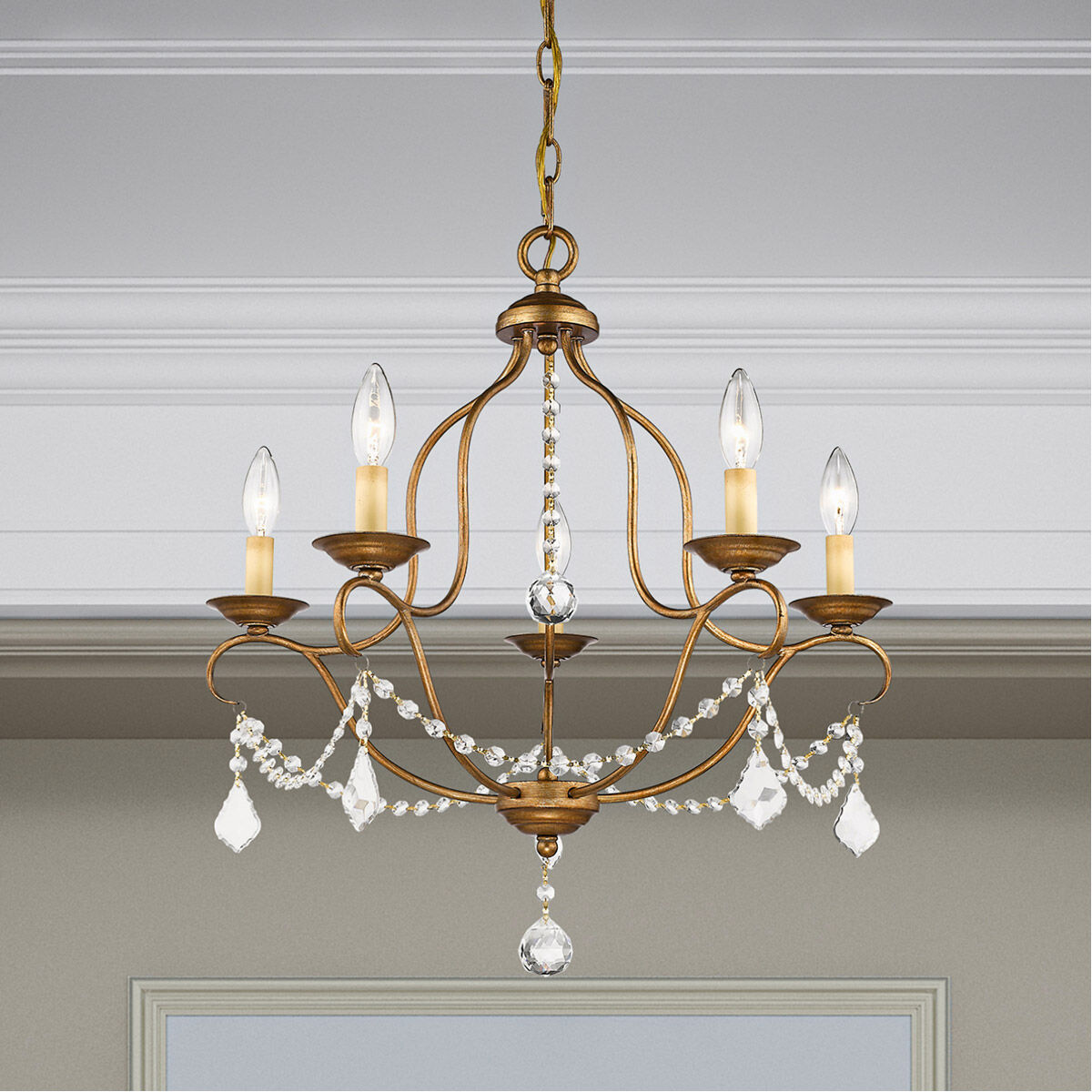 Antique gold leaf chandelier online
