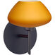 Peri 1 Light 5 inch Bronze Mini Sconce Wall Light in Halogen, Amber Matte Glass