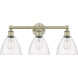 Bristol Glass 3 Light 25.5 inch Antique Brass Bath Vanity Light Wall Light in Clear