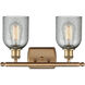 Ballston Caledonia 2 Light 16 inch Brushed Brass Bath Vanity Light Wall Light in Charcoal Glass, Ballston