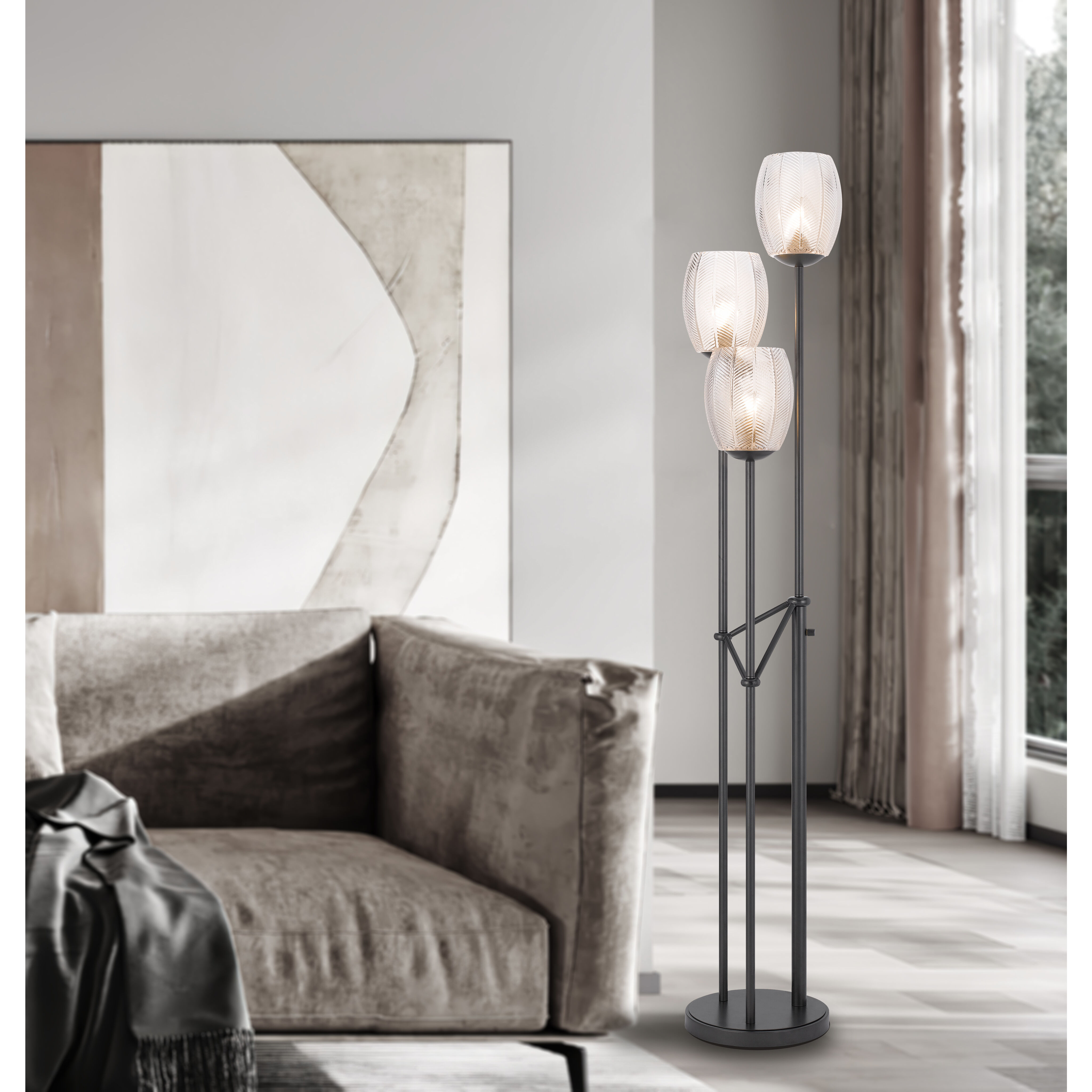 Cal Lighting BO 3131FL Oconto 71 inch 60.00 watt Matte Black Floor Lamp Portable Light