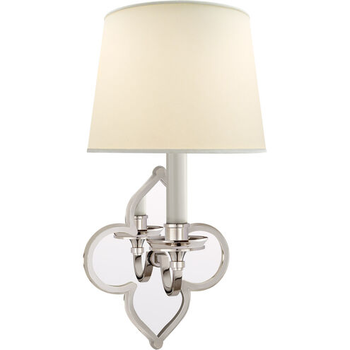 Alexa Hampton Lana2 1 Light 6.5 inch Polished Nickel Single Sconce Wall Light in Natural Percale