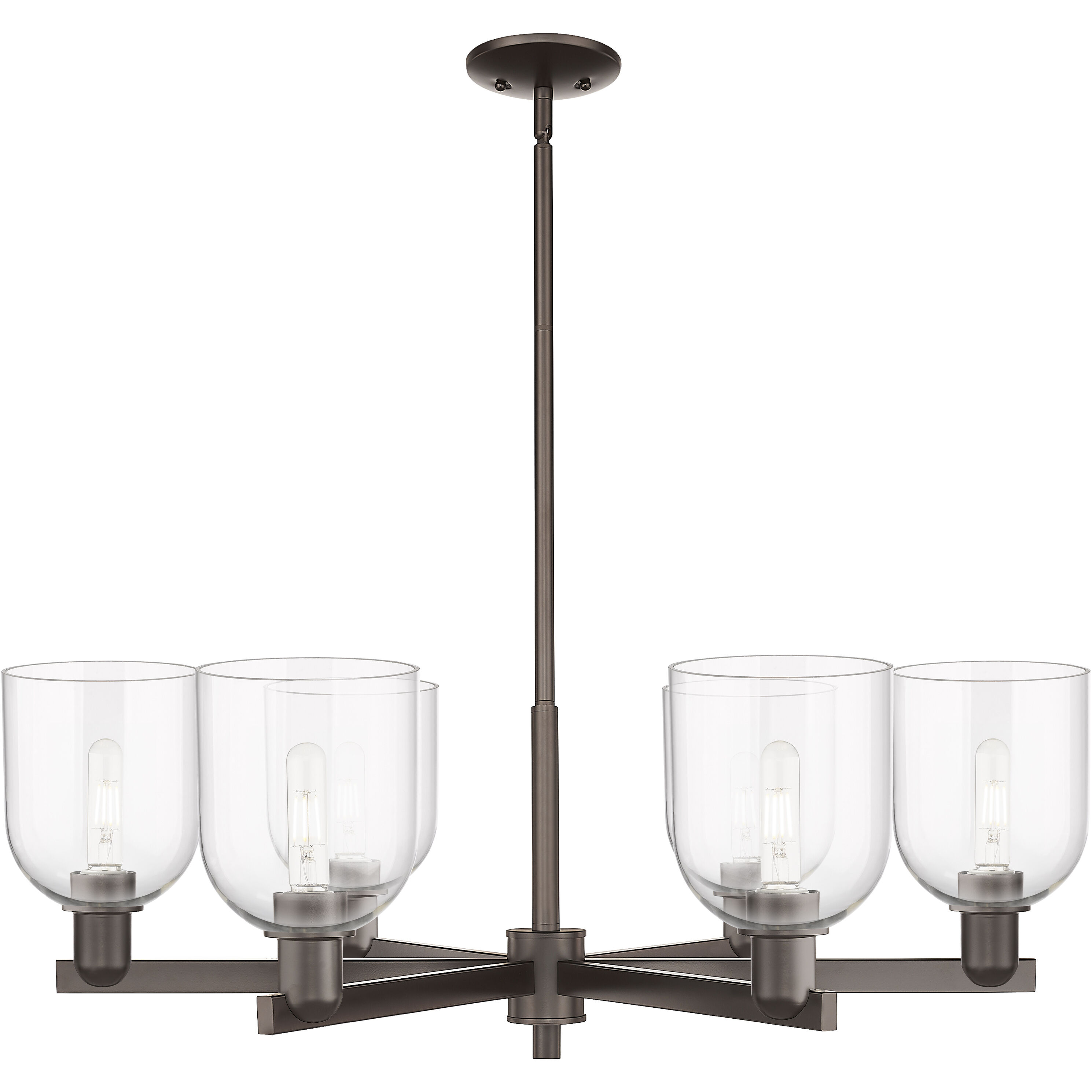 Arcadia Bella 6 Light 35.25 inch Oil Rubbed Bronze Chandelier Ceiling Light in Clear