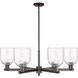 Arcadia Bella 6 Light 35.25 inch Oil Rubbed Bronze Chandelier Ceiling Light in Clear