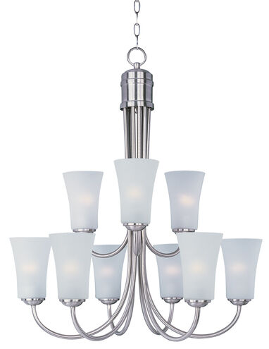 Logan 9 Light 29 inch Satin Nickel Multi-Tier Chandelier Ceiling Light