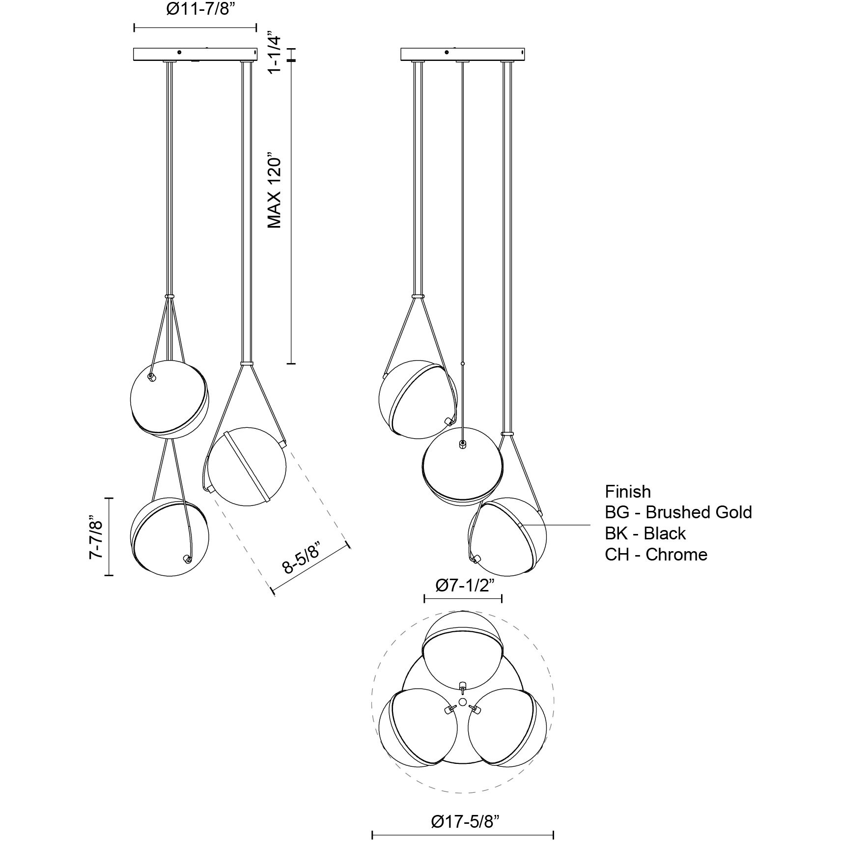 Aries LED 17.63 inch Brushed Gold Chandelier Ceiling Light