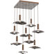 Cumulus LED 37 inch Burnished Bronze with Black Metal Multi-Pendant Ceiling Light