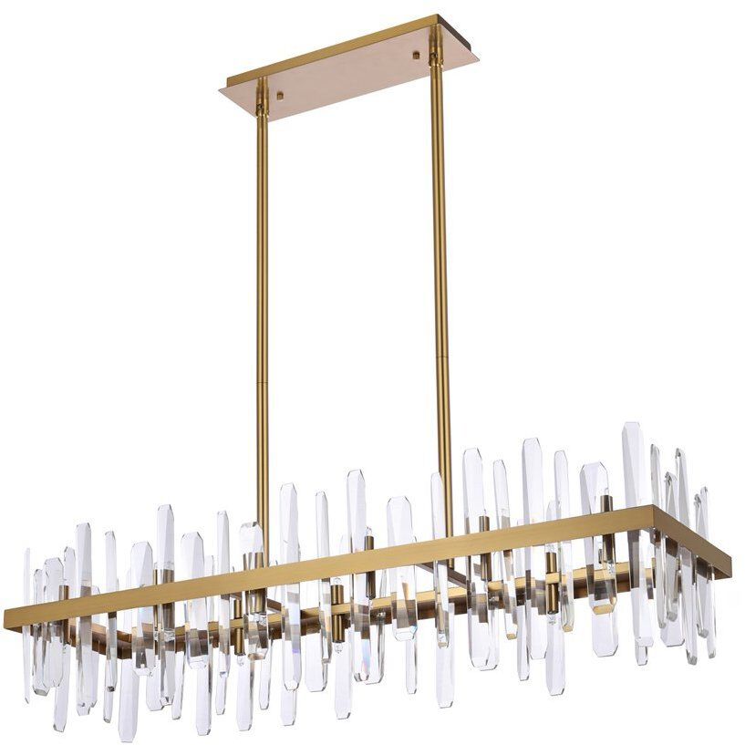 Serena 24 Light 42 inch Satin Gold Linear Chandelier Ceiling Light