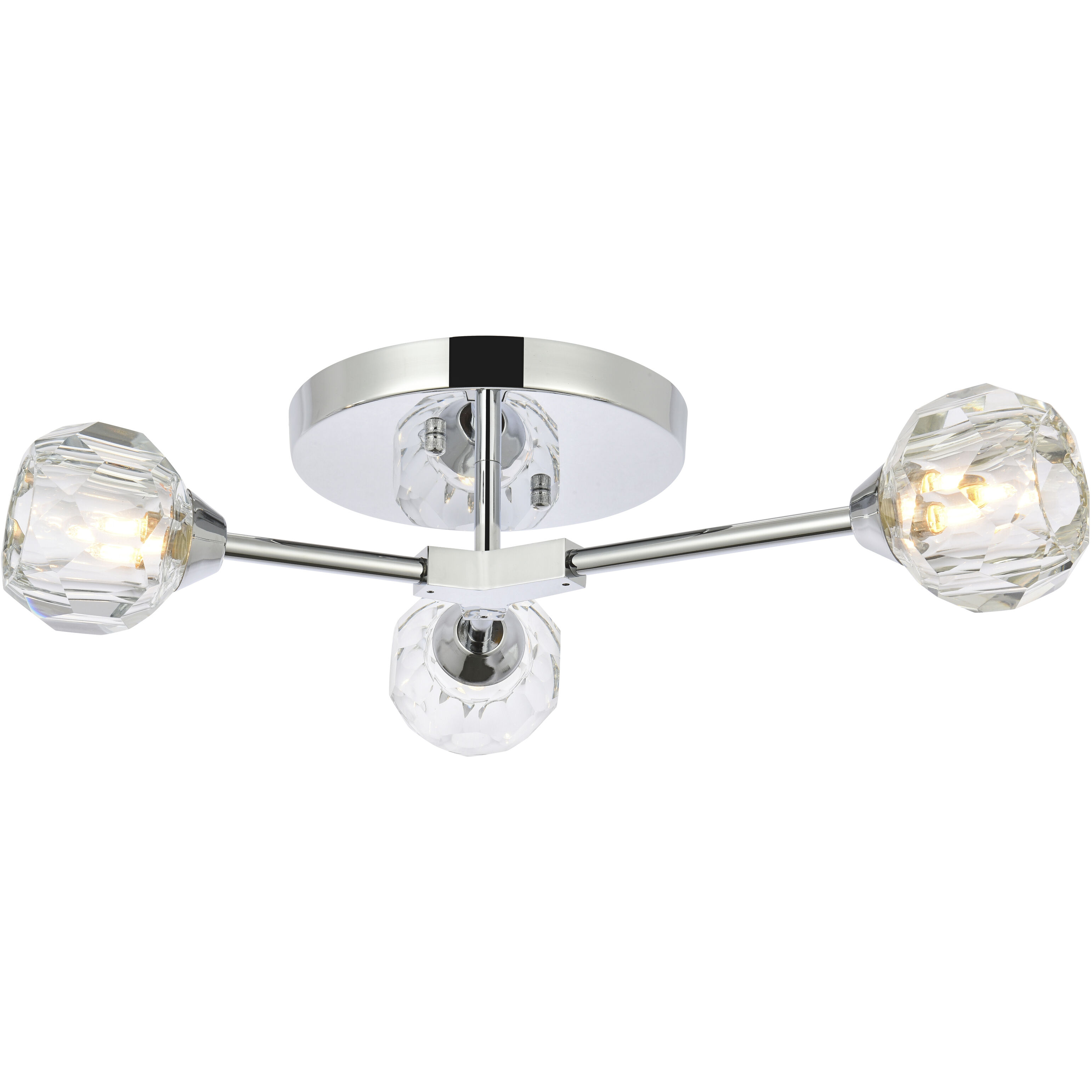 Zayne 3 Light 15 inch Chrome Flush Mount Ceiling Light