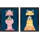 Miami Alpaca / Miami Giraffe / Miami Lion Blue and Pink and Yellow and Orange Framed Art, Propac
