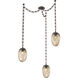Meteo 3 Light 17 inch Flat Bronze Swag Multi-Pendant Ceiling Light in Rectangular Chain