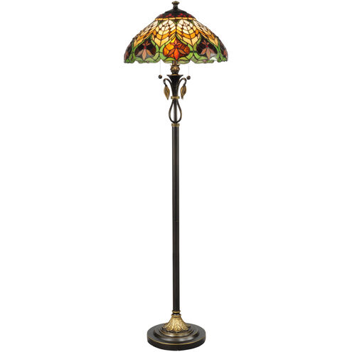 Evelyn 60 inch 75.00 watt Antique Brass Floor Lamp Portable Light