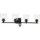 Antonia 4 Light 35 inch Coal Black Bath Vanity Light Wall Light