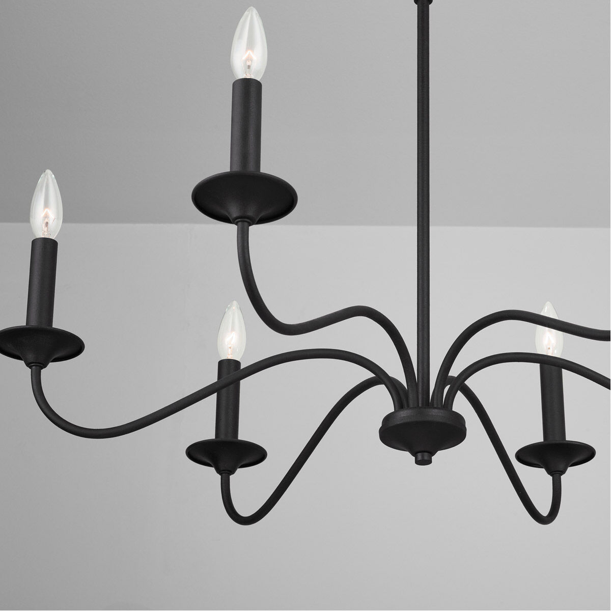 Vincent 6 Light 32 inch Black Iron Chandelier Ceiling Light