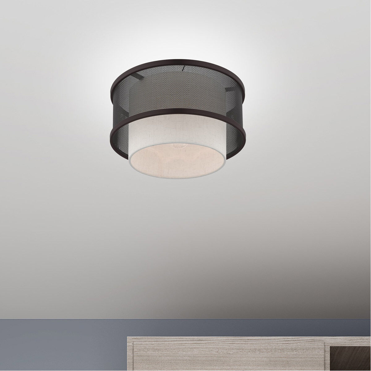 Braddock 1 Light 12 inch Bronze Flush Mount Ceiling Light