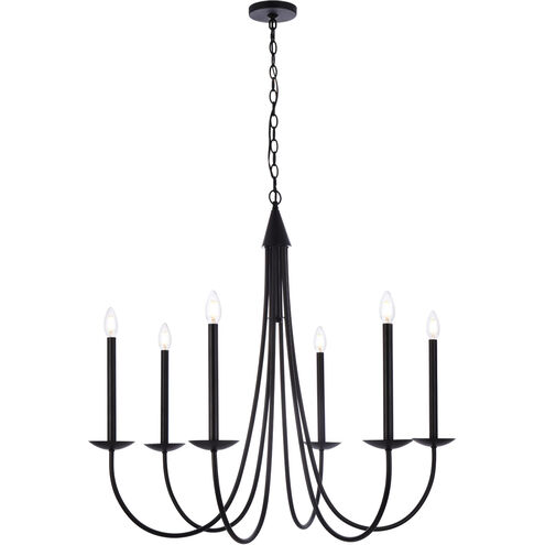 Cohen 6 Light 36 inch Black Chandelier Ceiling Light