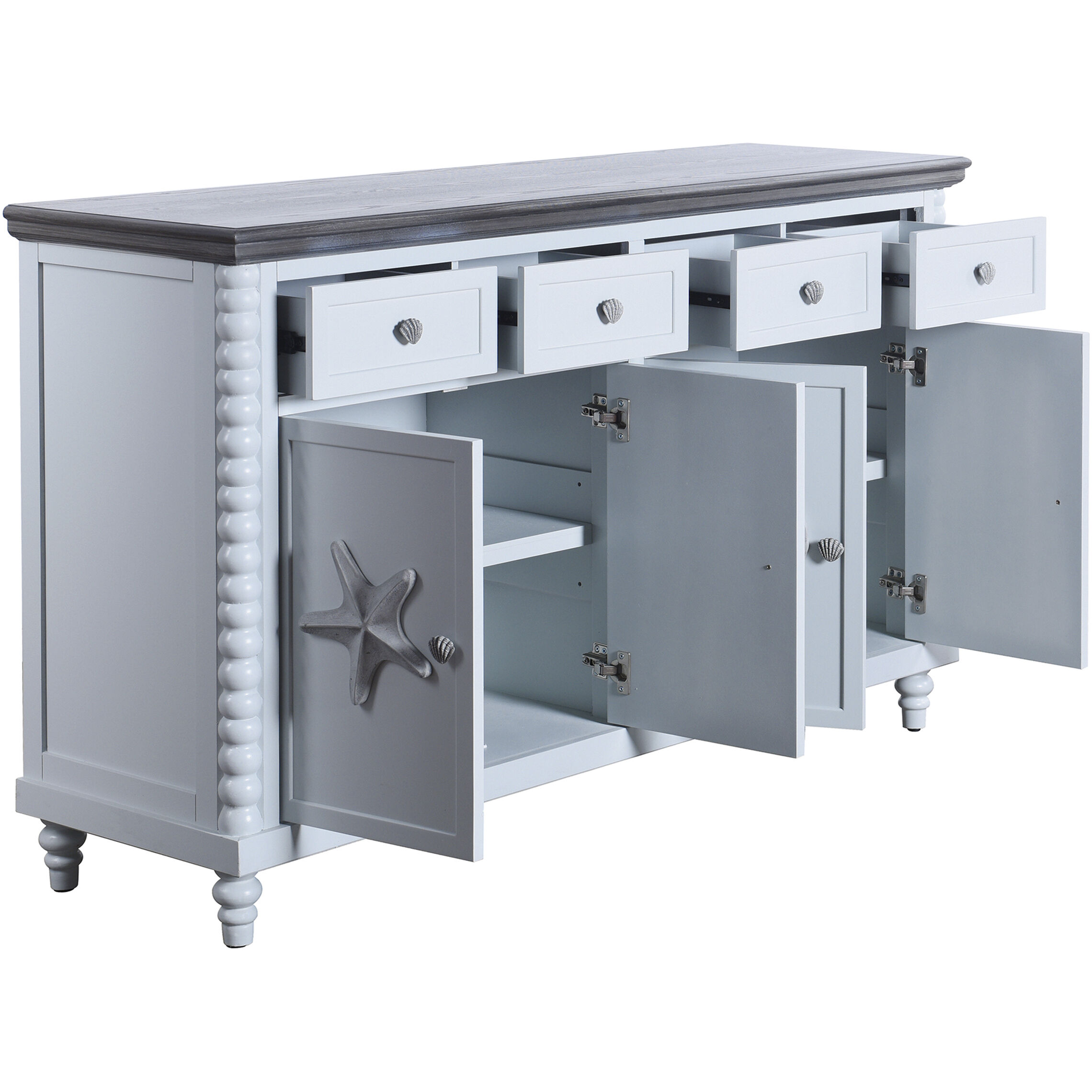 Montauk Weathered Blue & Gray Mist Cabinet