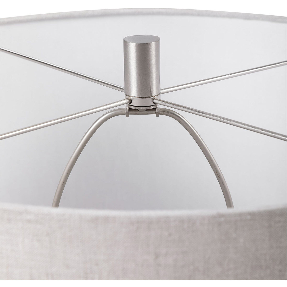 Whiteout 30 inch 150.00 watt Mottled Aged White and Brushed Nickel Table Lamp Portable Light